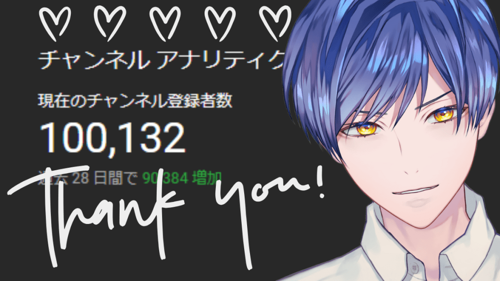 Youtubeチャンネル登録者様10万人達成🎊